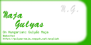 maja gulyas business card